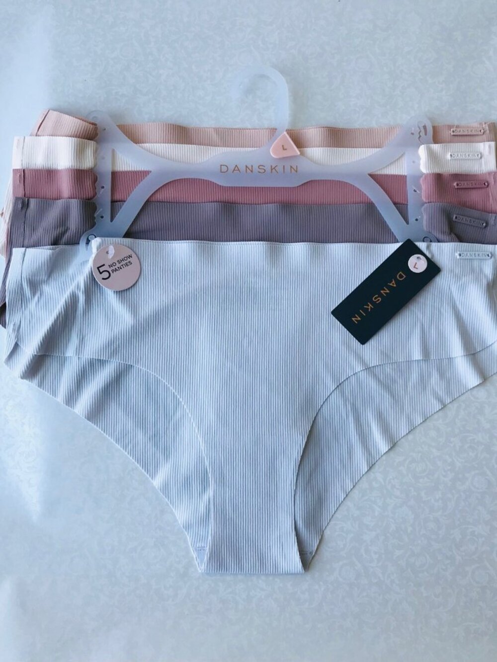 Danskin Intimates  No Show Panties  5 set  Size : L